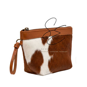 Hair On Hide Leather <b>Wristlet</b> Wallet Western Travel Pouch Handmade Cowhide Accessory Organizer Bag - Product Image 1