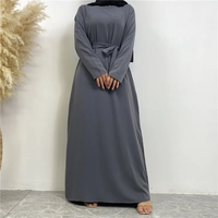 Mütevazı Günlük Nefes Alabilen Çevre Dostu Düz Dokuma Şifon Abaya Ramazan Müslüman Kadınlar İçin Tesettür Elbise %100 Pamuk Bol Kesim