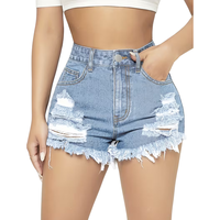 Shorts en jean sexy taille haute pour femme, coupe skinny droite, respirants, en coton et élasthanne – Meilleures ventes |   Vêtements de rue tendance pour l'été en gros