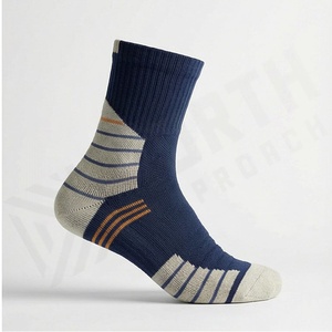 Athletic Ankle <b>Socks</b> Navy Blue Geometric Pattern Breathable <b>Running</b> Sport <b>Socks</b> for Adults Summer Wear - Product Image 3