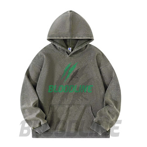 Sudadera con Capucha Bloodline para Hombre, Oversize, de Algodón French Terry, Casual, Otoñal, con Estampado Frontal y Bolsillos - Product Image 5