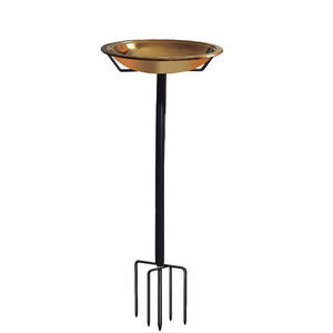 Bird bath vintage bird bath metal outdoor accessory landscape decor bird sanctuary <b>feeder</b> tray decorative yard stake garden - Product Image 1