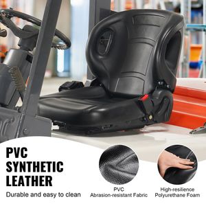 Sedile Universale per Carrello Elevatore con Angolo dello Schienale Regolabile e Microinterruttore per Cintura di Sicurezza, Nuovo, Rivestimento Sedile Trattore - Product Image 6