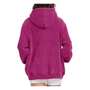 Sudadera con capucha unisex extragrande de poliéster y algodón con lavado ácido, estilo vintage, de felpa gruesa, para invierno, corte holgado - Product Image 5