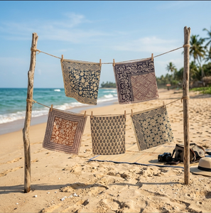 Wholesale Custom Cotton <b>Square</b> <b>Scarf</b> Bandana Hand Block Print Custom Logo 53x53cm Spring/Summer Breathable & Durable - Product Image 2