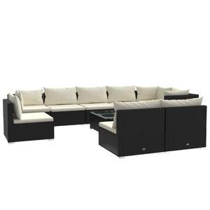 Conjunto de Muebles de Jardín de Ratán PE Negro con Acero con Recubrimiento en Polvo, Colección de Muebles Duraderos para Exteriores - Product Image 2