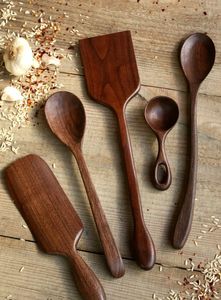 Cuchara de servir de madera maciza hecha a mano, herramienta de cocina para mezclar salsa, arroz, curry, sopa, utensilio de madera natural duradero - Product Image 4