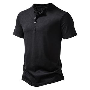 Camiseta de polo de algodón 100% de alta calidad para hombre, manga corta, 180 gramos, Color sólido, ropa informal de verano con cuello Henley - Product Image 5