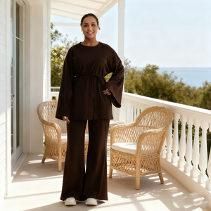 Abaya noire élégante et moderne pour femmes musulmanes, robe islamique brodée à devant ouvert, kimono modeste de Dubaï, respirante - Product Image 6