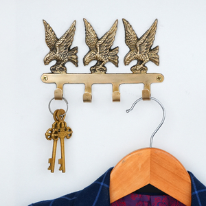 Wholesale Golden Brass Eagle <b>Wall</b> <b>Hook</b> 4 Pegs Animal Pattern Rust Resistant Brass Clothing Hanger <b>Wall</b> Mounted <b>Hooks</b> - Product Image 3