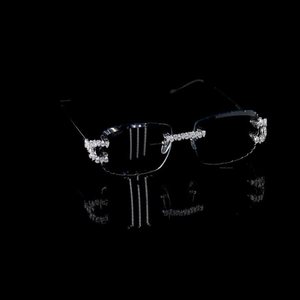 Rimless Moissanite Sunglasses UV400 Gradient Lens Unisex Hip Hop <b>Eyewear</b> for Outdoor Travel Beach - Product Image 3