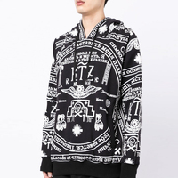 Sudadera con Capucha Unisex de Corte Holgado, Lavado Ácido, Antiarrugas, con Doble Bolsillo, Estilo Urbano, Estampado Serigrafiado, Tejida, 100% Algodón, Color Sólido, para Invierno