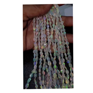 Perles ovales facettées en opale naturelle de haute qualité, perles de pierres précieuses en vrac pour la fabrication de bijoux, colliers, bracelets, fournitures d'artisanat - Product Image 1