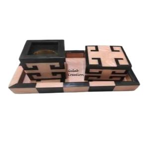 Royal Look Bone Inlay Bakhoor Incienso Quemador Bandeja Caja Conjunto Difusor de aromaterapia decorativo Almacenamiento a juego para la fragancia del hogar - Product Image 2