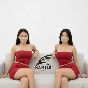 Conjunto de faldas personalizadas OEM de alta calidad para mujer, top corto con capucha y estampado de logotipo informal, conjunto de faldas con capucha para invierno. - Product Image 3