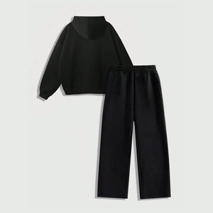 Survêtement d'hiver tendance pour homme avec impression DTF personnalisée, sweat à capuche à épaules tombantes de haute qualité et pantalon à poches - Product Image 2