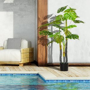 Pianta Artificiale Monstera a Foglia Divisa da 120 cm, Effetto Realistico, per Interni/Esterni, Decorazione per Matrimoni, Natale, Capodanno e Compleanni - Product Image 4