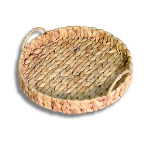 Handcrafted WATER HYACINTH <b>TRAY</b> FRUIT STORAGE BASKET with Metal Frame Handmade Wicker Storage <b>Tray</b> - Product Image 1