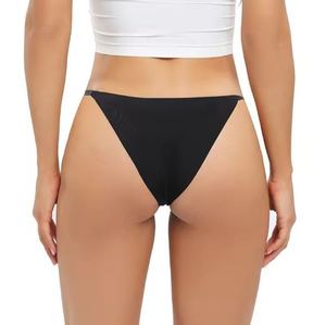 Culottes mi-hautes en satin de coton brillant, sans coutures, antibactériennes, respirantes, lisses et douces pour femme - Product Image 3