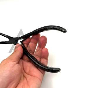 Pince à micro-perles en acier inoxydable, prise en main parfaite, pour extensions capillaires, à bec courbé - Product Image 5