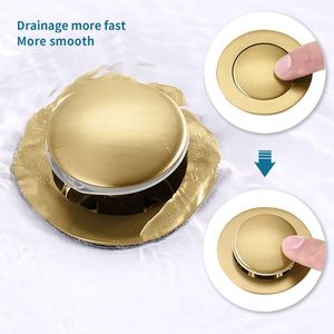 Sifone Moderno Oro Spazzolato per Lavabo con Cestello Filtrante per Bagno e Balcone - Product Image 6