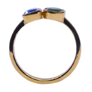 Anillo Clásico de Plata de Ley 925 Chapado en Oro con Topacio Azul para Mujer, Joyería para Bodas - Product Image 3