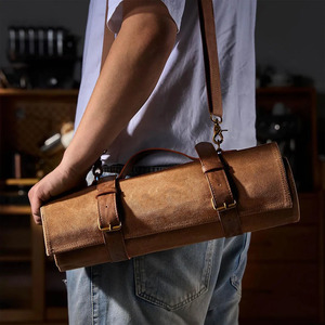 Luxury leather <b>tool</b> <b>roll</b> organizer OEM manufacturer custom design wholesale bulk supplier premium portable storage export - Product Image 4