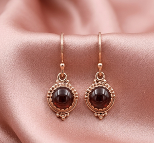 Pendientes colgantes de granate natural, plata de ley 925, hechos a mano, estilo bohemio, con gancho, para mujer, joyería de piedras preciosas, regalo para aniversario. - Product Image 3