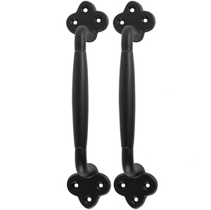 Manija de puerta de metal trenzado negro de estilo rústico, resistente, para puertas, ventanas y portones, estilo vintage. - Product Image 4