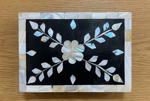 Handmade Black Bone Inlay MDF Wood Jewelry <b>Box</b> Floral Design <b>Small</b> Capacity Luxury Decorative <b>Storage</b> Gift <b>Box</b> for Home Decor - Product Image 5
