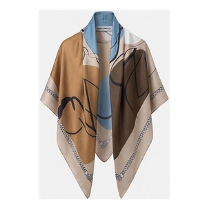 HOMYI LION Women's <b>Square</b> <b>Silk</b> <b>Scarf</b> Geometric Print Elegant Multi-Functional Fashion Accessory All Seasons - Product Image 1