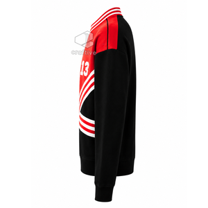 Delta |   Sigma |   Sudadera Theta para Mujer, Bordada en Rojo y Blanco, de Algodón y Felpa, Cuello Redondo, Ropa de Hermandad Universitaria - Product Image 3