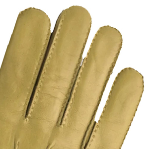 Guantes de Cuero Genuino Amarillo Bronceado de Primera Calidad – Guantes de Vestir de Piel de Oveja Suave de Lujo para Hombre – Elegantes con Costuras de Tres Puntos y Elásticos - Product Image 6