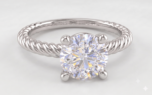 Anillo de compromiso con diamante de corte redondo para mujer, diamantes cultivados en laboratorio - Product Image 2