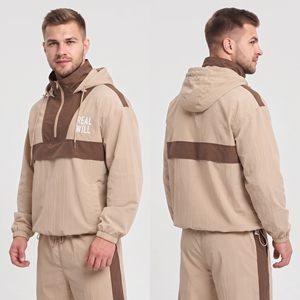 3/4 Zipper Custom Embroidered Logo Men <b>Windbreaker</b> Pullover Hoodie 100% Nylon Quick Dry Hoodie Hiking <b>Camping</b> Pullover Hoodie - Product Image 1