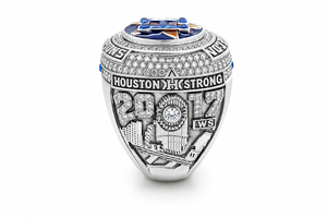 Anillo de Campeonato de los Astros de Houston, Campeones del Mundo, Anillo de Cóctel para Hombre, Acero Inoxidable, Diseño de Estrella con Circonita Cúbica - Product Image 2