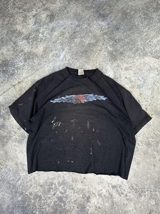 Acid Washed Vintage Distressed Oversized Mens <b>T</b>-<b>Shirt</b> Streetwear 100% Cotton High Quality Rough Edge Men's <b>T</b>-<b>shirts</b> - Product Image 1