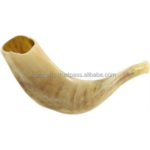 Shofar en corne naturelle, fait main, de couleur et de forme naturelles, excellent pour les usages religieux juifs, style animal marin - Product Image 1