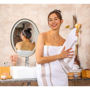 Serviette de bain blanche de luxe de qualité supérieure, en coton éponge doux, séchage rapide, très absorbante, écologique - Product Image 3
