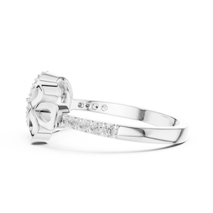 Anillo de Diamantes Cultivados en Laboratorio DIVINE LEAF para Mujer, Oro Blanco de 18 Quilates con Baño de Rodio, Piedras Laterales, Regalo de Compromiso, Boda, Uso Diario - Product Image 4