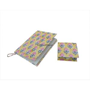 Cuaderno de alta calidad con cubierta de tela estampada, papel hecho a mano y cierre, diario y bloc de notas para uso en oficina. - Product Image 1