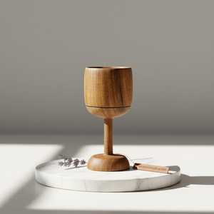Handmade Wooden <b>Whiskey</b> and Wine Cup Natural Wood Tumbler Rustic Bar Drinkware for Parties and Gatherings - Product Image 3