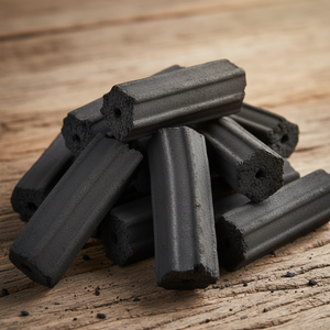 Charbon de coco écologique en briquettes pour restaurant et barbecue |   Haute température 25% de cendres |   Charbon de bois sans fumée de qualité industrielle 4-6 - Product Image 1