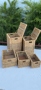 Hand-woven Seagrass Water Hyacinth Baskets Eco-friendly storage solutions for apparel toys decor. - Product Image 6