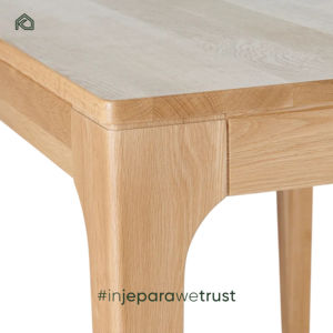 Mesa de Comedor Moderna de Madera de Teca Sólida, Estilo Nórdico, Mesa de Madera Clara para Apartamento y Cafetería - Anjana - Product Image 3