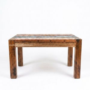 Durable Wood <b>Rustic</b> <b>Coffee</b> <b>Table</b> Knockdown Handcrafted Minimalist Vintage Industrial Living Room Furniture Reclaimed Boat Wood - Product Image 4