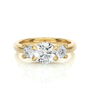 Bague en diamant de laboratoire 1,41 carat pour femme, or 18 carats, 3 pierres taille rond, certifiée IGI et VS1, en gros, à vendre - Product Image 5