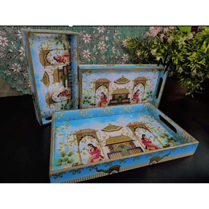 Bandeja de Servir Cuadrada Clásica, Hecha a Mano con Resina MDF Ecológica, Resistente, Apta para Lavavajillas, Personalizada con Impresión, Regalos - Product Image 3