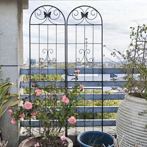 2 Pack 86.7\" X 19.7\" Black Metal Garden <b>Trellis</b> Rustproof Outdoor <b>Flower</b> Support for Climbing Plants Fence & Gate - Product Image 6