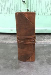 Sac de rangement pour couteaux en cuir véritable écologique, léger et portable, fait main, avec bandoulière détachable, vente en gros sur mesure - Product Image 2